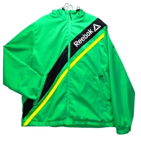 Reebok Other - Reebok Men's Retro Windbreaker Hoodie Jacket Green sz L